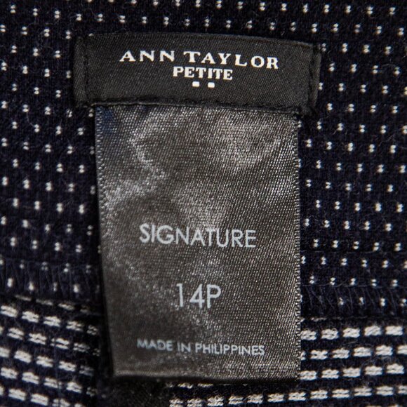 Ann Taylor Navy Pindot Slacks, size 14P - Picture 6 of 7